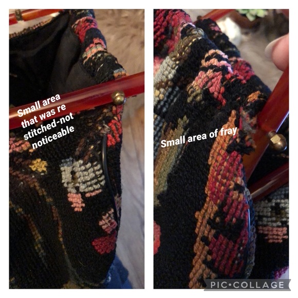 Gorgeous Vintage NeedlePoint Bag-EUC-12x7x3-Black - Picture 15 of 16